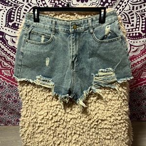 Distress Jean shorts